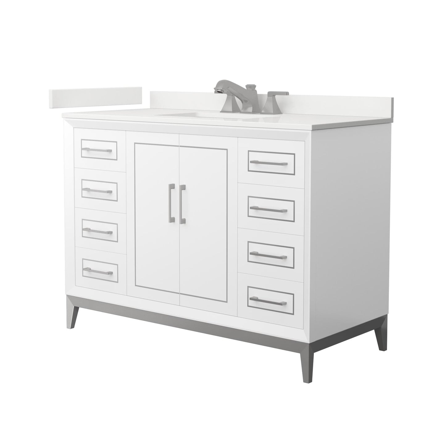 Marlena Bathroom Vanity with Countertop 48 inch Single Sink 3-hole Faucet Setup
