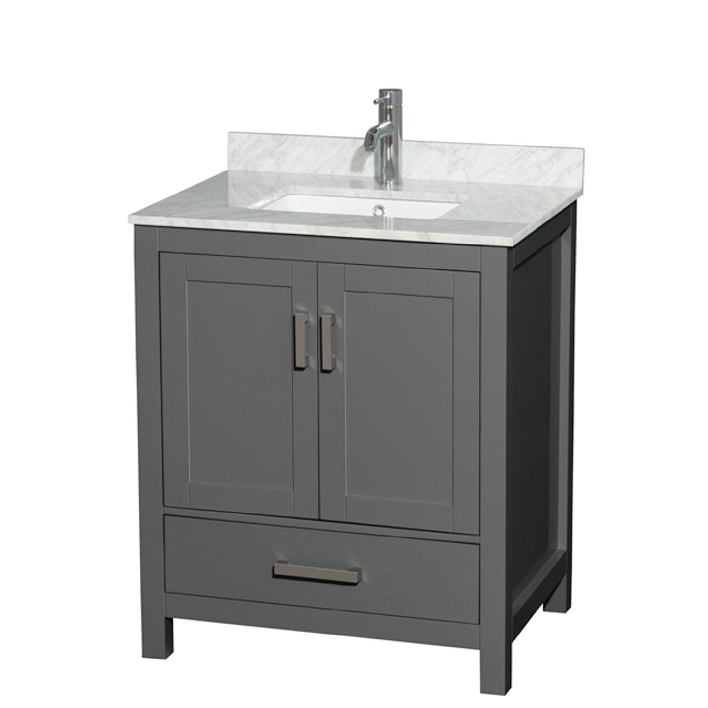 Sheffield Bathroom Vanity with Countertop 30 inch Single Sink Single hole Faucet Setup