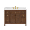 Custom image for Dark Walnut with Brushed Gold Trim / White Quartz / No Mirror
