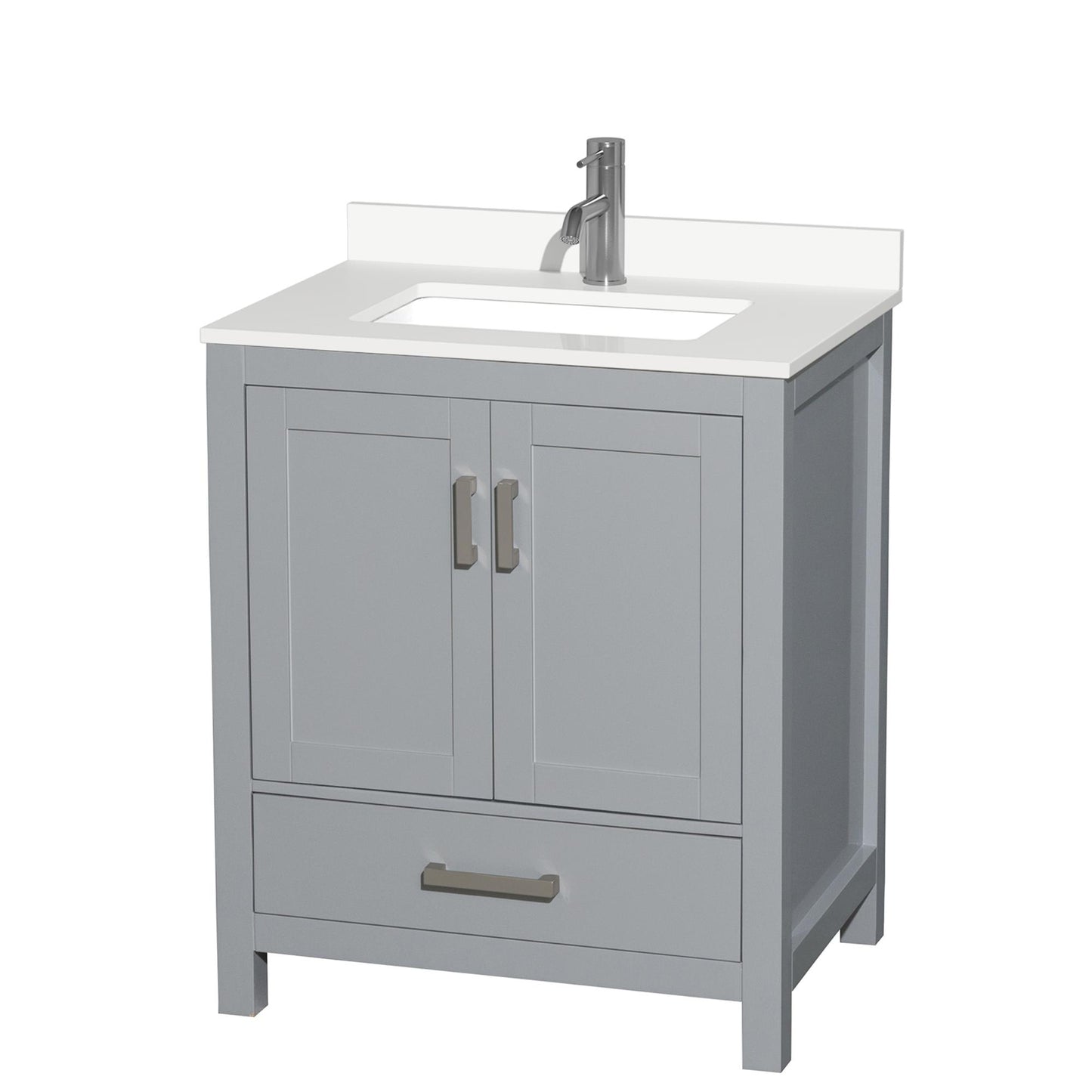 Sheffield Bathroom Vanity with Countertop 30 inch Single Sink Single hole Faucet Setup