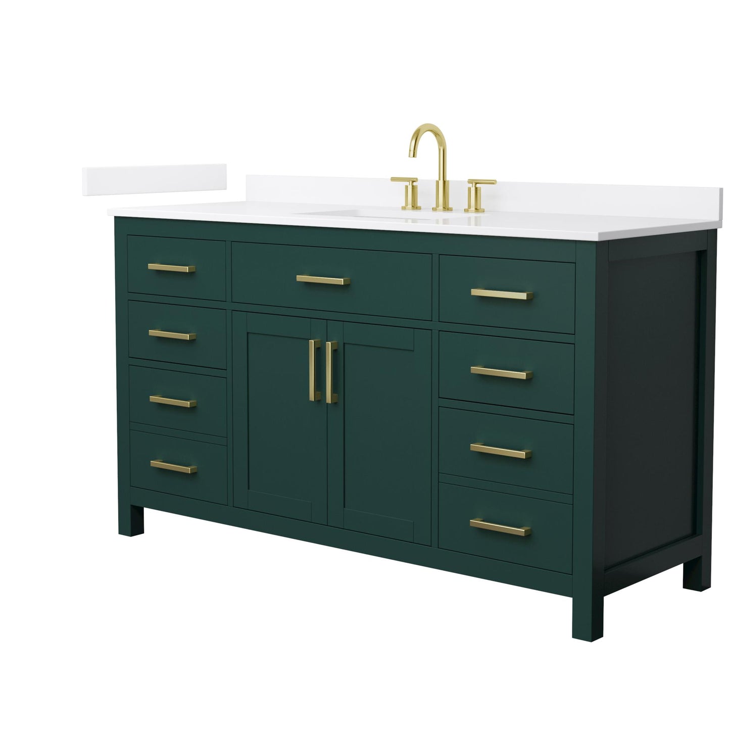 Beckett Bathroom Vanity with Countertop 60 inch Single Sink 3-hole Faucet Setup