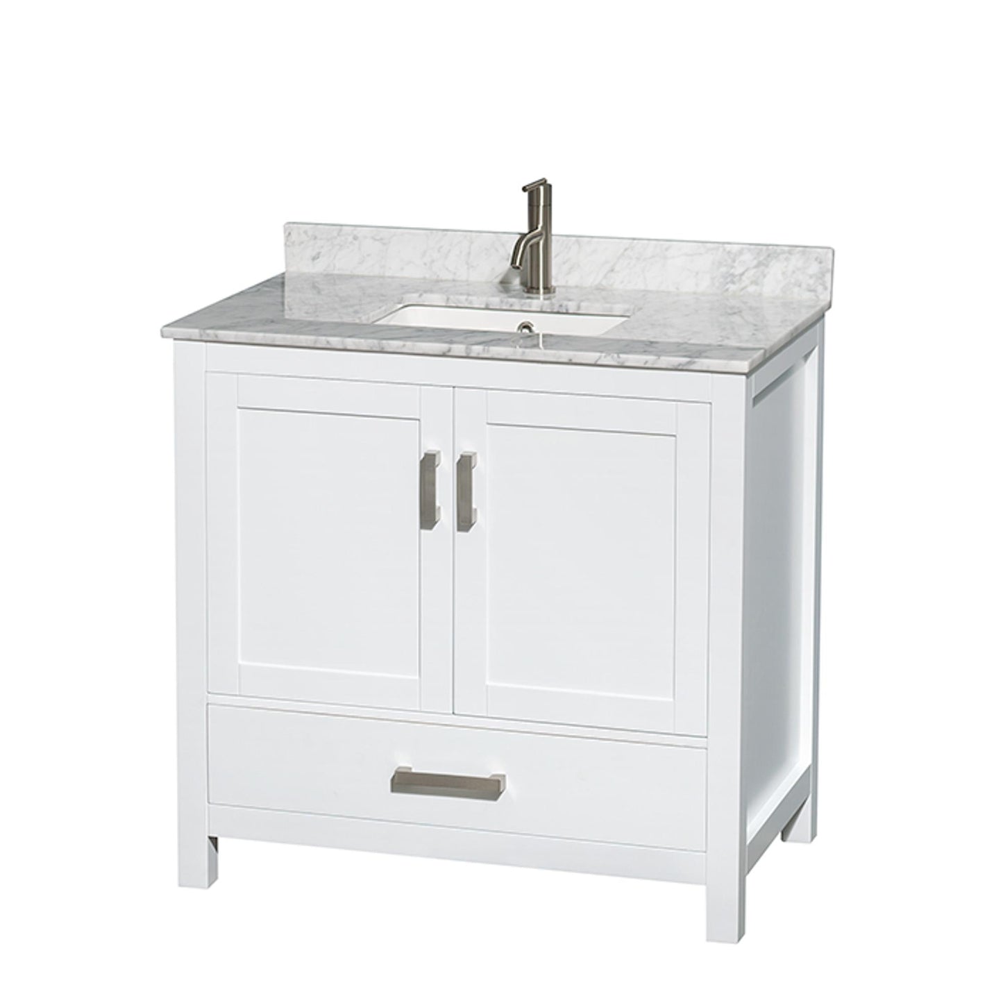 Sheffield Bathroom Vanity with Countertop 36 inch Single Sink Single hole Faucet Setup