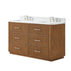 Custom image for Toasted Walnut with Brushed Nickel Trim / White Quartz / No Mirror