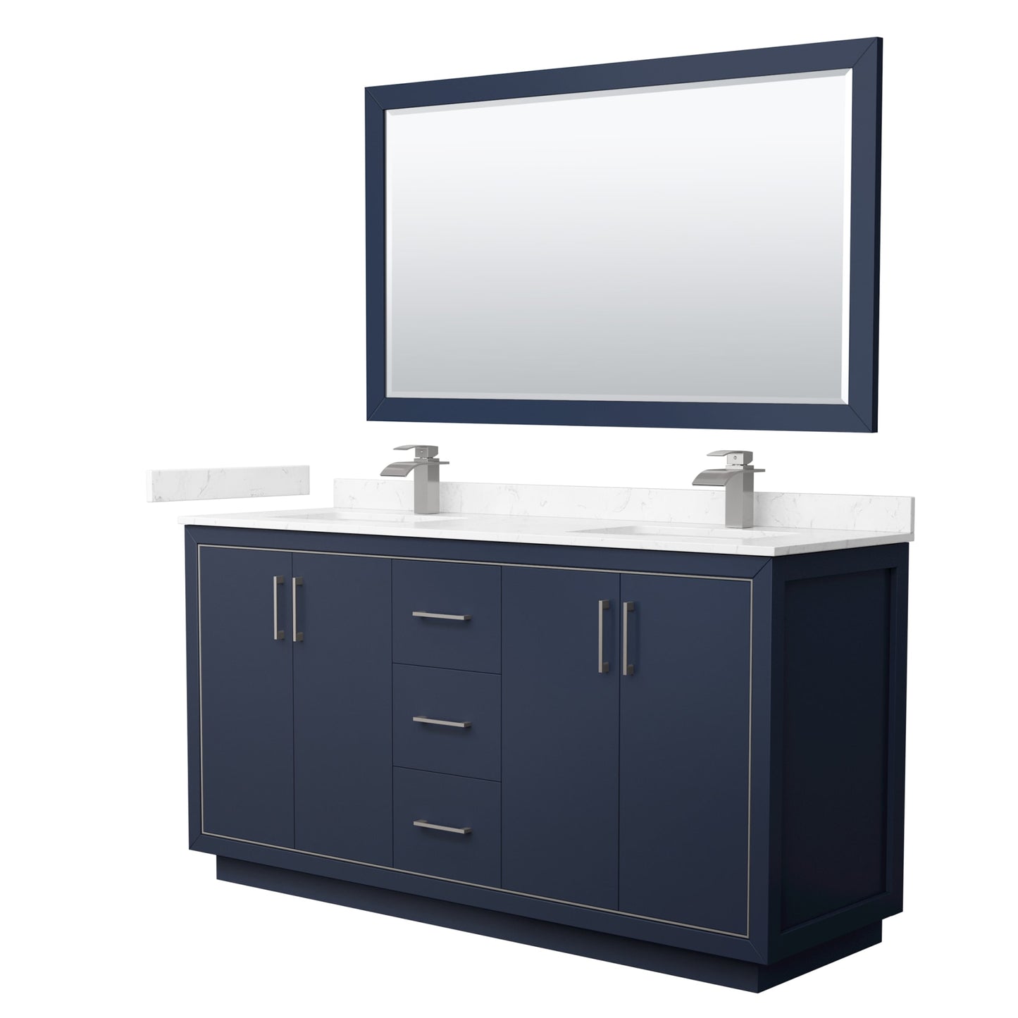 Icon Bathroom Vanity with Countertop 66 inch Double Sink Single hole Faucet Setup