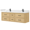 Custom image for Scandinavian Oak with Matte Black Trim / White Quartz / No Mirror