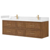 Custom image for Toasted Walnut with Satin Bronze Trim / White Quartz / No Mirror