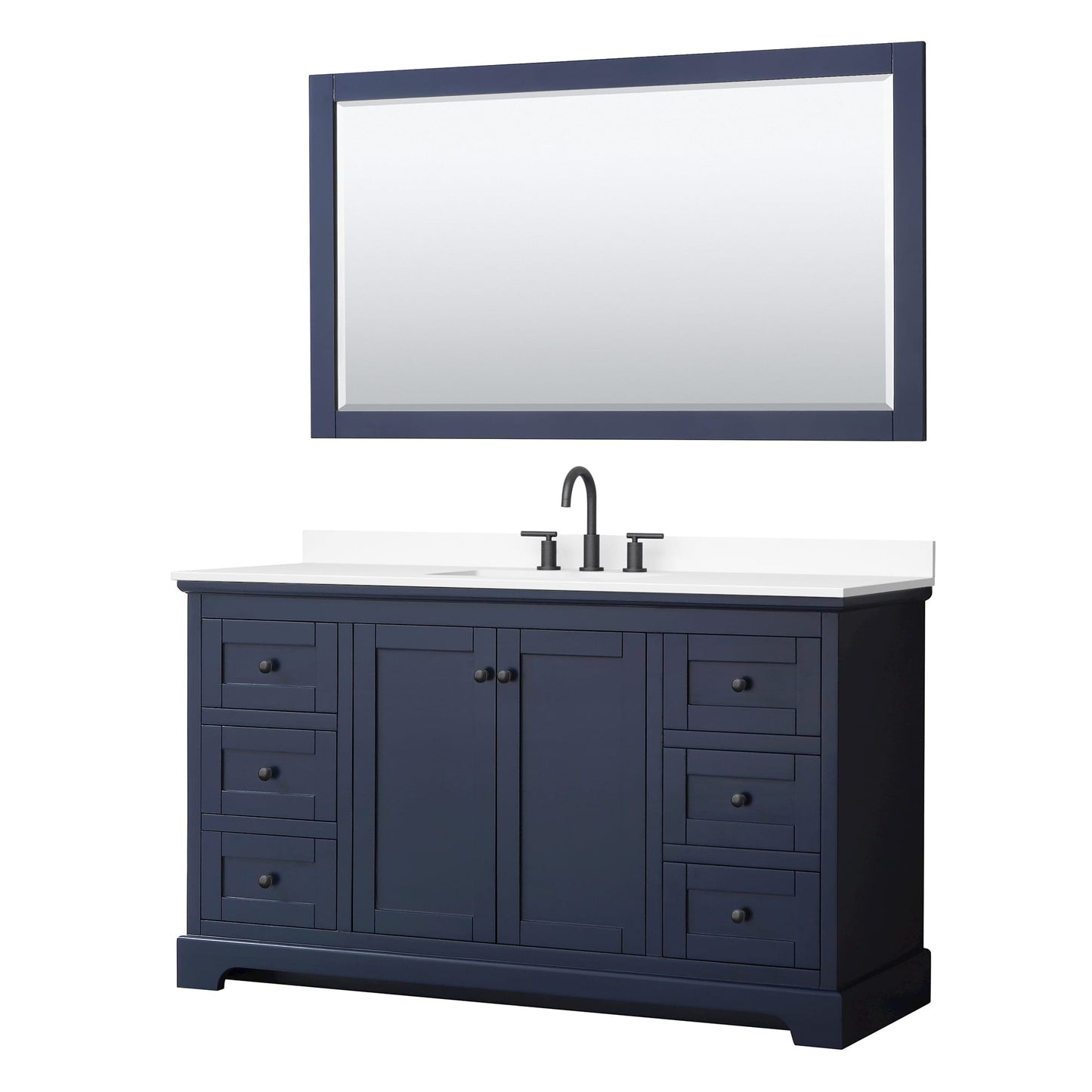 Avery Bathroom Vanity with Countertop 60 inch Single Sink 3-hole Faucet Setup