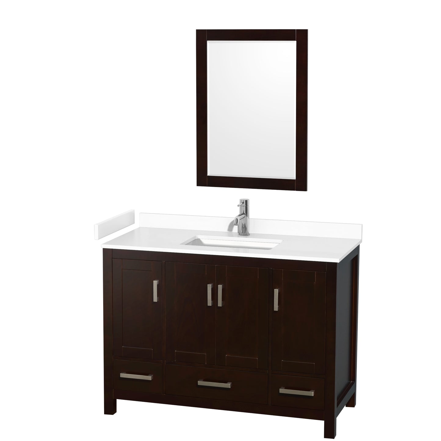 Sheffield Bathroom Vanity with Countertop 48 inch Single Sink Single hole Faucet Setup