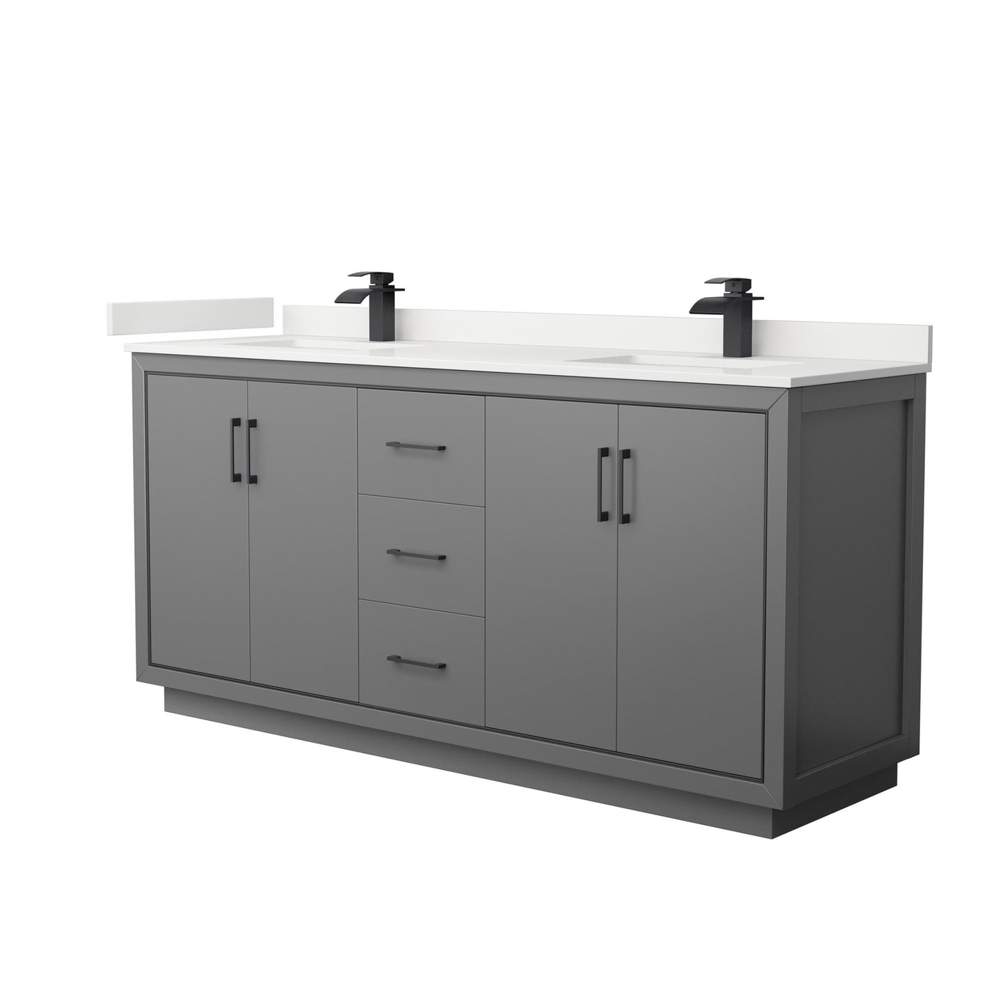 Icon Bathroom Vanity with Countertop 72 inch Double Sink Single hole Faucet Setup