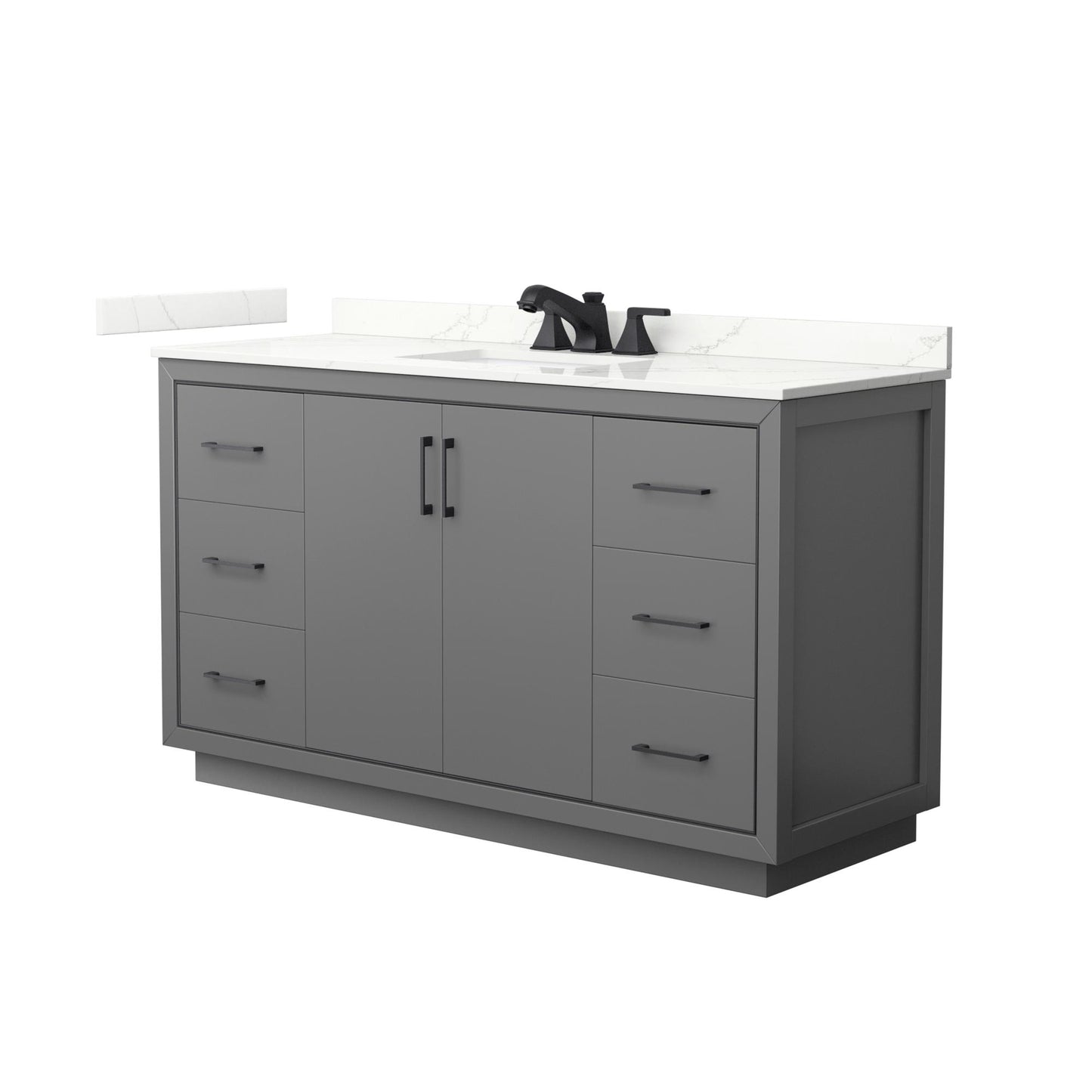 Icon Bathroom Vanity with Countertop 60 inch Single Sink 3-hole Faucet Setup