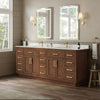 Custom image for Dark Oak with Brushed Gold Trim / Carrara Cultured Marble / No Mirror