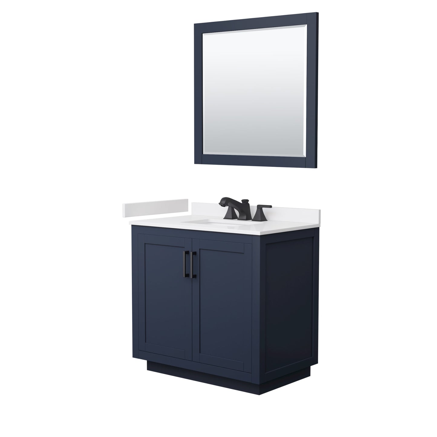 Miranda Bathroom Vanity with Countertop 36 inch Single Sink 3-hole Faucet Setup