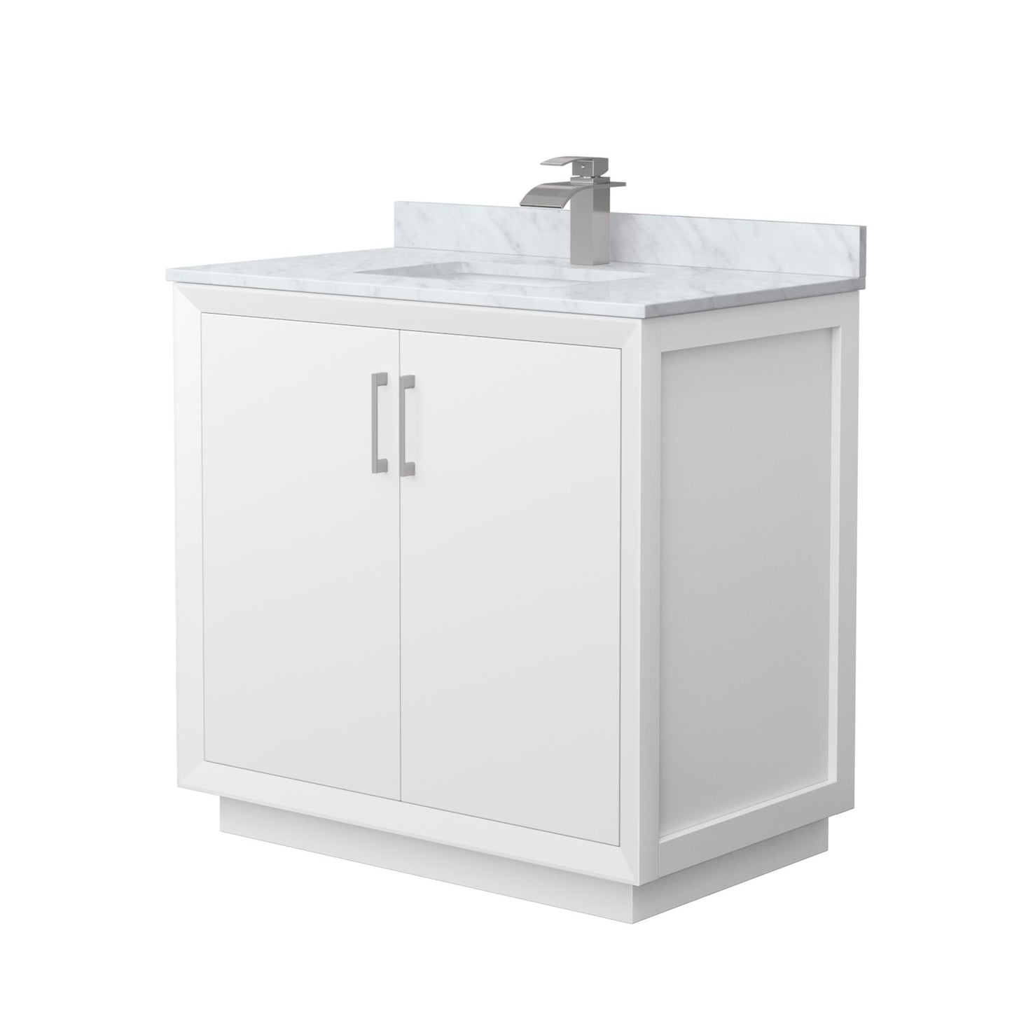 Strada Bathroom Vanity with Countertop 36 inch Single Sink Single hole Faucet Setup