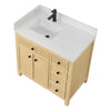 Custom image for Scandinavian Oak with Matte Black Trim / White Quartz / No Mirror