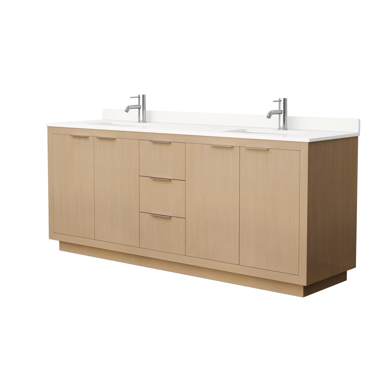 Maroni Bathroom Vanity with Countertop 80 inch Double Sink Single hole Faucet Setup