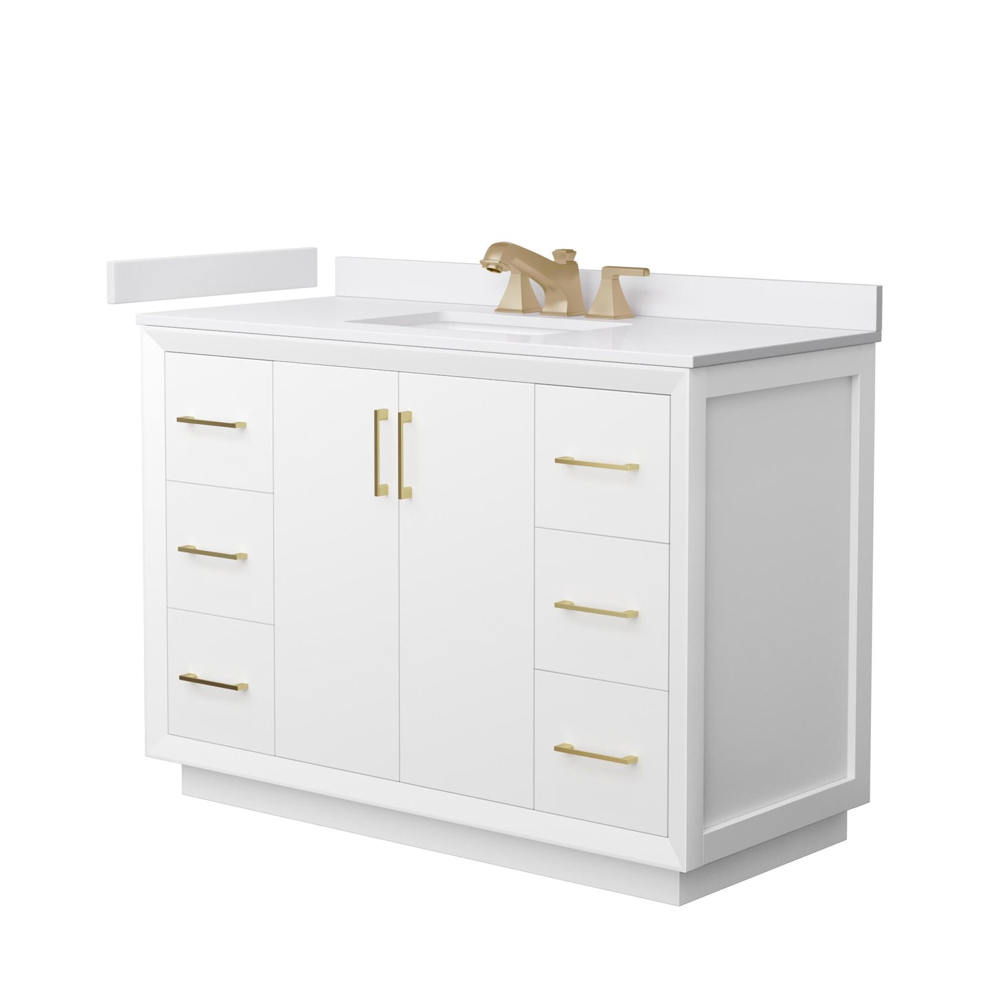 Strada Bathroom Vanity with Countertop 48 inch Single Sink 3-hole Faucet Setup