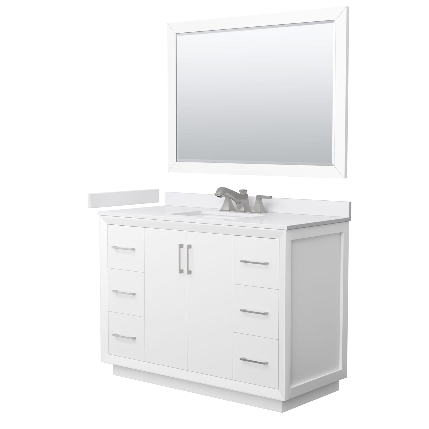 Strada Bathroom Vanity with Countertop 48 inch Single Sink 3-hole Faucet Setup