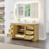 Custom image for Honey Oak with Brushed Gold Trim / Giotto Quartz / No Mirror