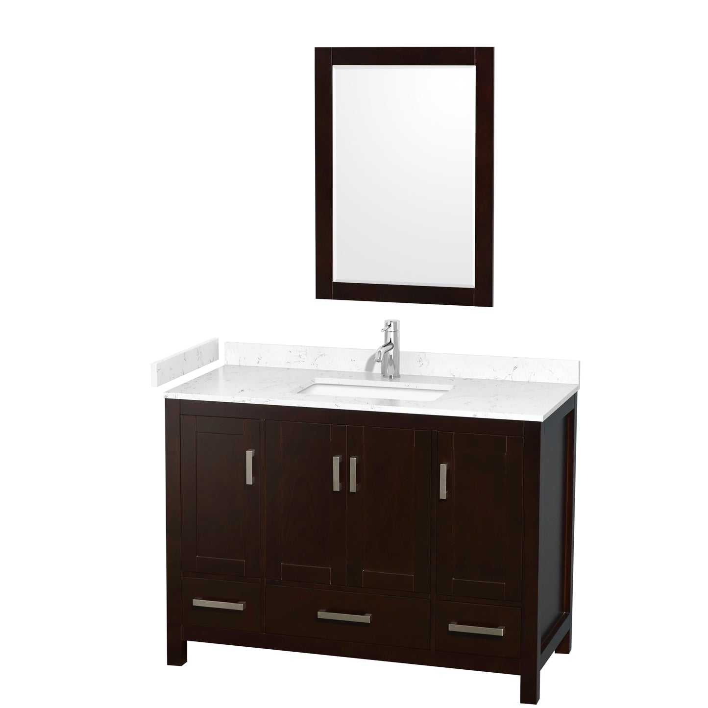 Sheffield Bathroom Vanity with Countertop 48 inch Single Sink Single hole Faucet Setup