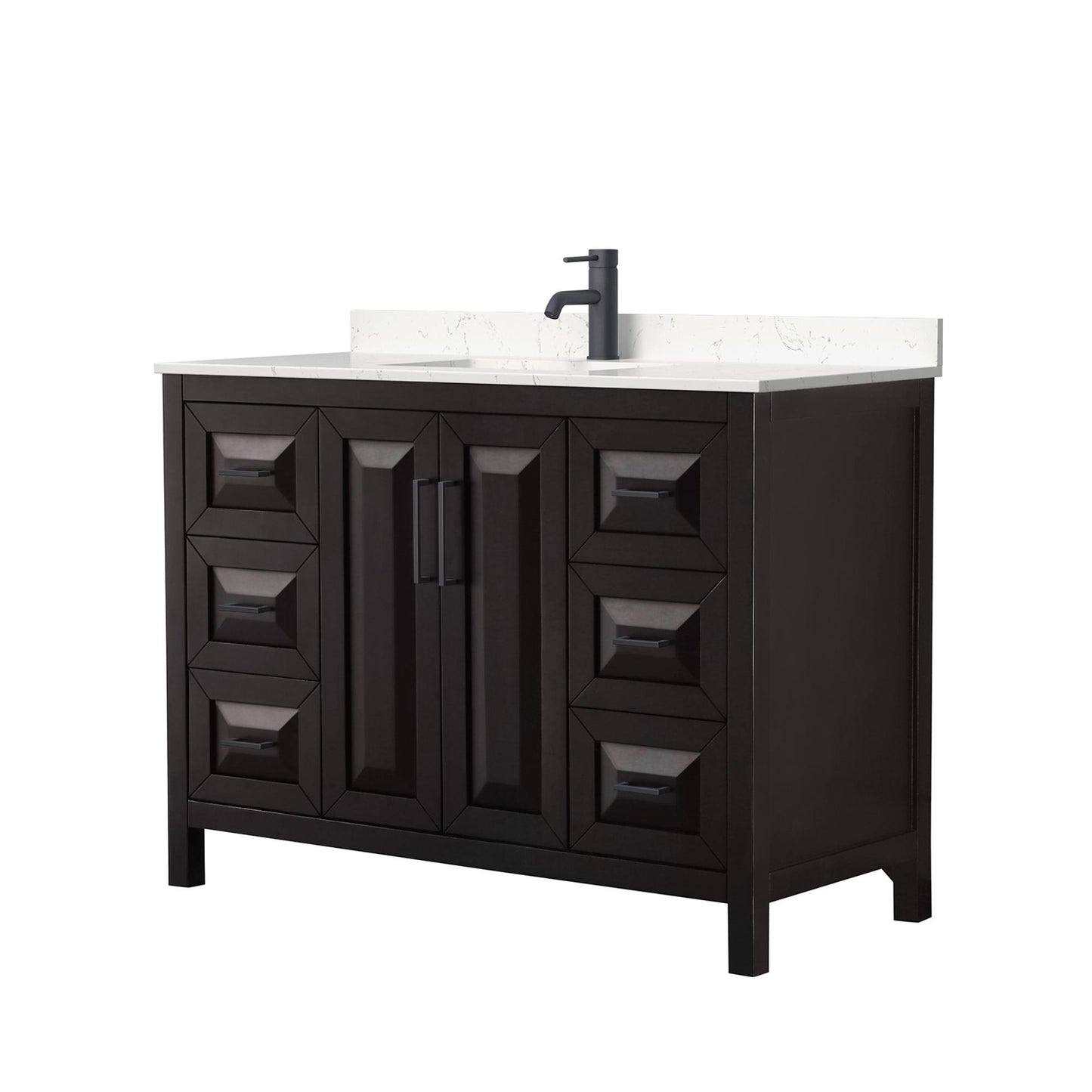 Daria Bathroom Vanity with Countertop 48 inch Single Sink Single hole Faucet Setup