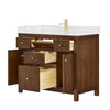 Custom image for Dark Walnut with Brushed Gold Trim / Giotto Quartz / No Mirror