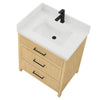 Custom image for Scandinavian Oak with Matte Black Trim / White Quartz / No Mirror