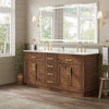Custom image for Dark Oak with Brushed Gold Trim / White Cultured Marble / No Mirror