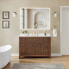 Custom image for Dark Walnut with Brushed Gold Trim / Giotto Quartz / No Mirror
