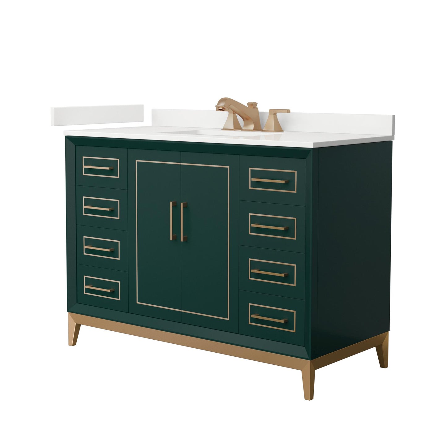 Marlena Bathroom Vanity with Countertop 48 inch Single Sink 3-hole Faucet Setup