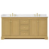 Custom image for Honey Oak with Brushed Gold Trim / White Cultured Marble / No Mirror