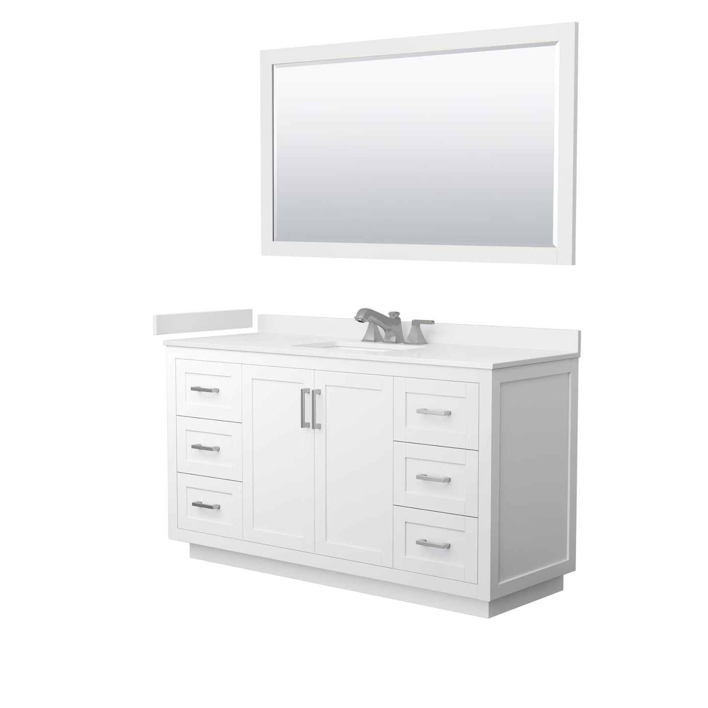 Miranda Bathroom Vanity with Countertop 60 inch Single Sink 3-hole Faucet Setup