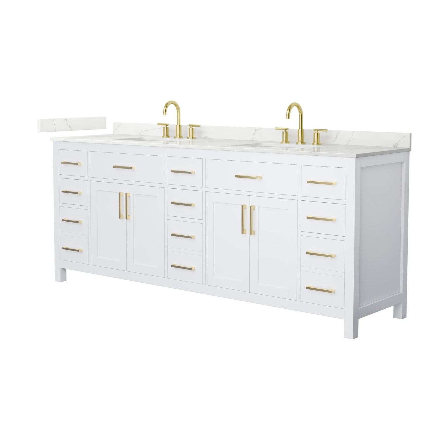 Beckett Bathroom Vanity with Countertop 84 inch Double Sink 3-hole Faucet Setup
