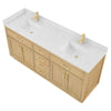 Custom image for Rift Oak with Brushed Gold Trim / Carrara Cultured Marble / No Mirror