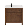 Custom image for Dark Walnut with Matte Black Trim / White Quartz / No Mirror