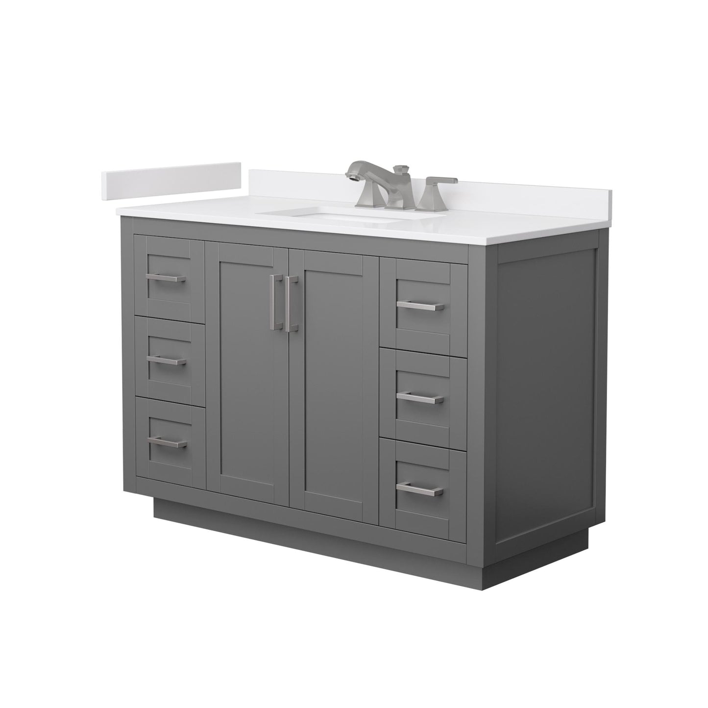 Miranda Bathroom Vanity with Countertop 48 inch Single Sink 3-hole Faucet Setup