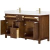 Custom image for Dark Walnut with Brushed Gold Trim / Giotto Quartz / No Mirror