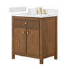 Custom image for Toasted Walnut with Satin Bronze Trim / White Quartz / No Mirror