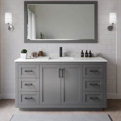 Miranda Bathroom Vanity with Countertop 66 inch Single Sink Single hole Faucet Setup