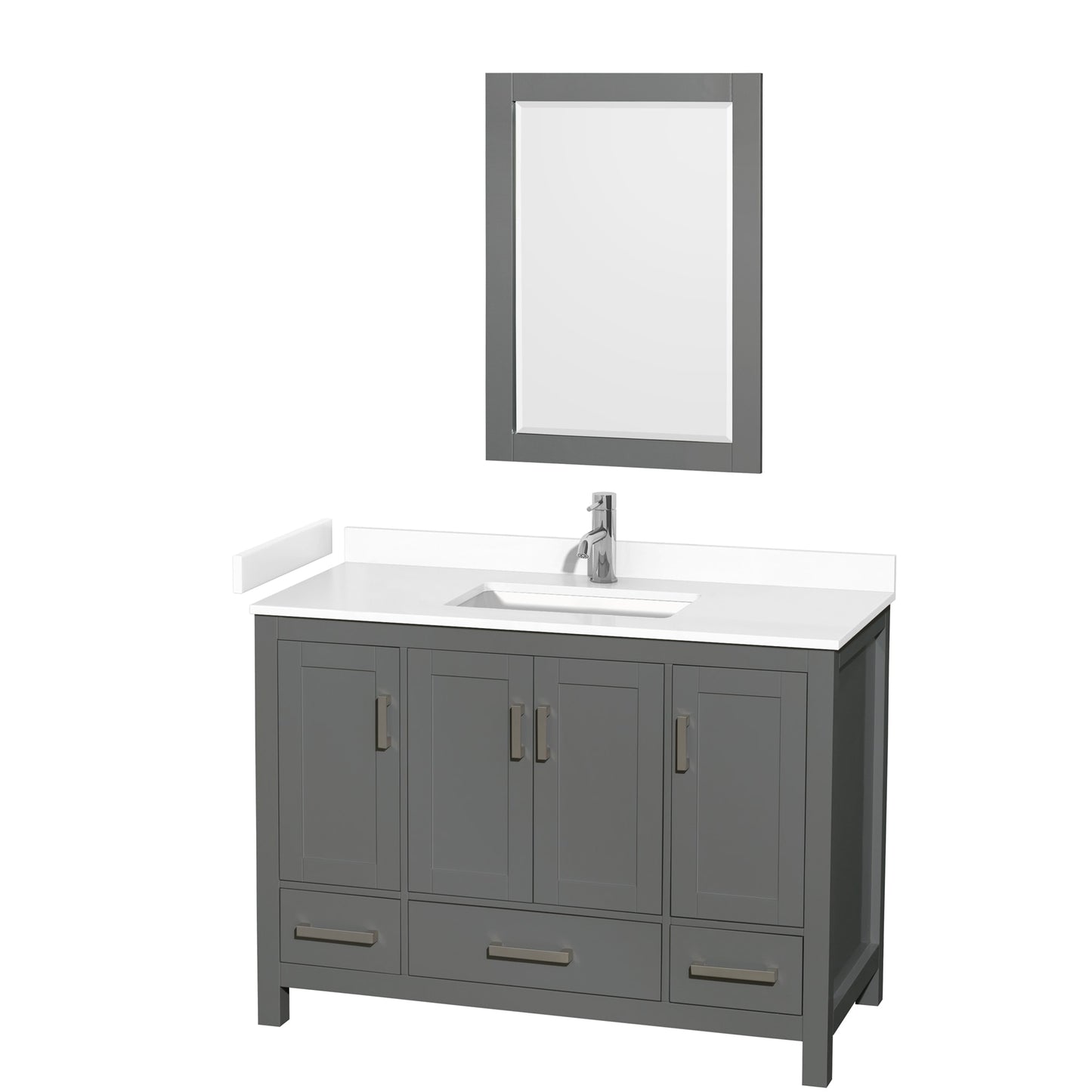 Sheffield Bathroom Vanity with Countertop 48 inch Single Sink Single hole Faucet Setup