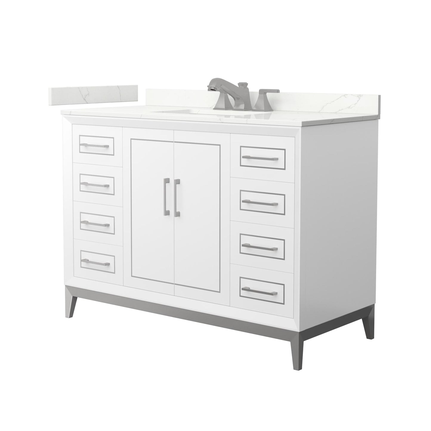 Marlena Bathroom Vanity with Countertop 48 inch Single Sink 3-hole Faucet Setup