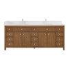 Custom image for Toasted Walnut with Brushed Nickel Trim / White Quartz / No Mirror