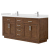 Custom image for Dark Oak with Brushed Nickel Trim / Carrara Cultured Marble / No Mirror