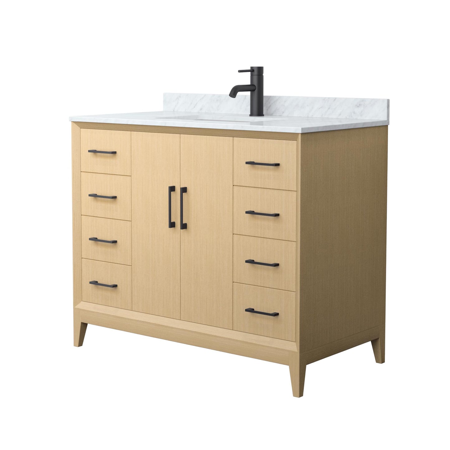 Janna Bathroom Vanity with Countertop 42 inch Single Sink Single hole Faucet Setup