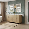 Custom image for White Oak with Brushed Nickel Trim / White Quartz / No Mirror