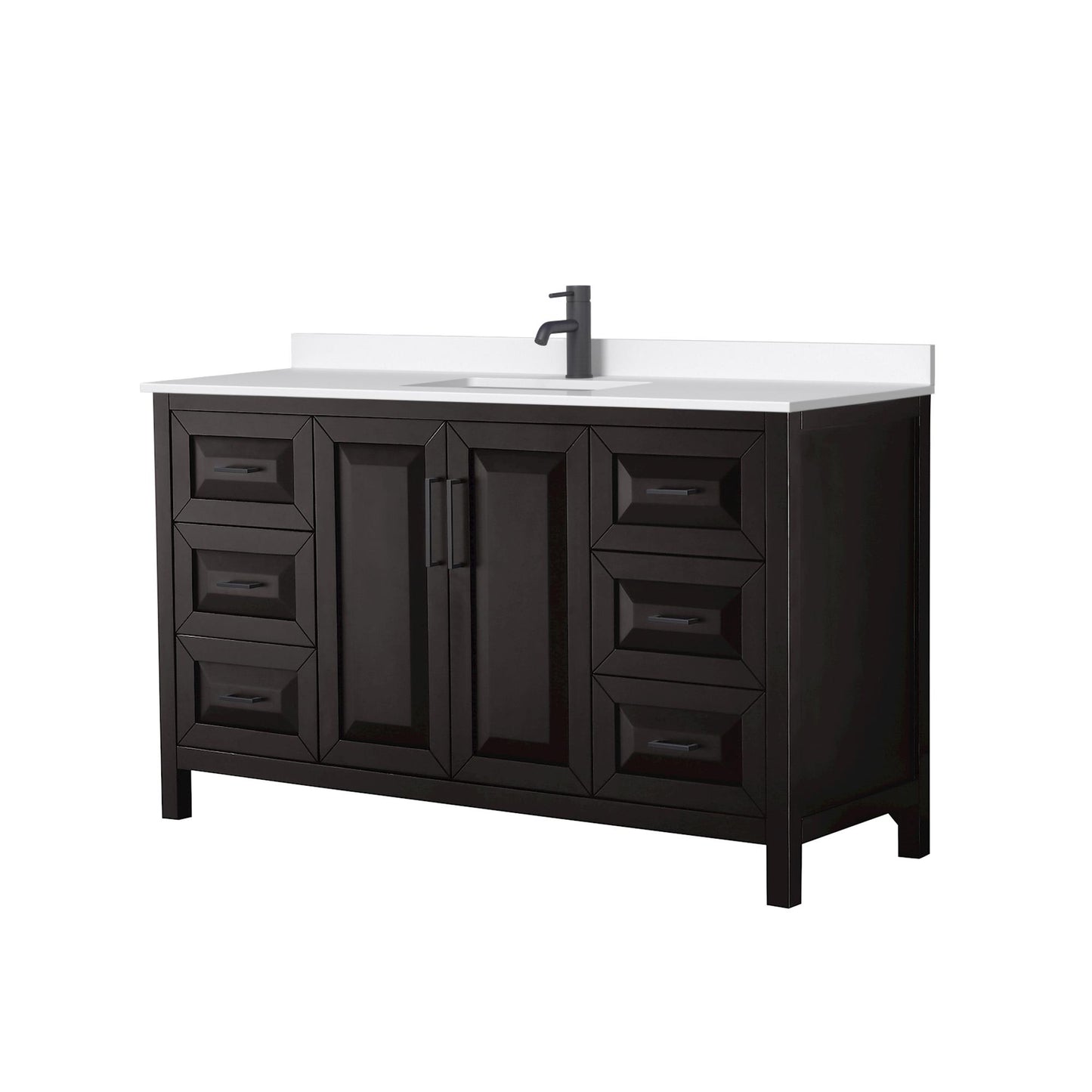 Daria Bathroom Vanity with Countertop 60 inch Single Sink Single hole Faucet Setup