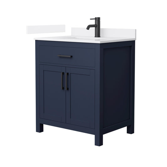 Beckett Bathroom Vanity with Countertop 30 inch Single Sink Single hole Faucet Setup
