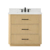 Custom image for Scandinavian Oak with Matte Black Trim / Giotto Quartz / No Mirror