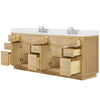 Custom image for Rift Oak with Brushed Nickel Trim / White Quartz / No Mirror