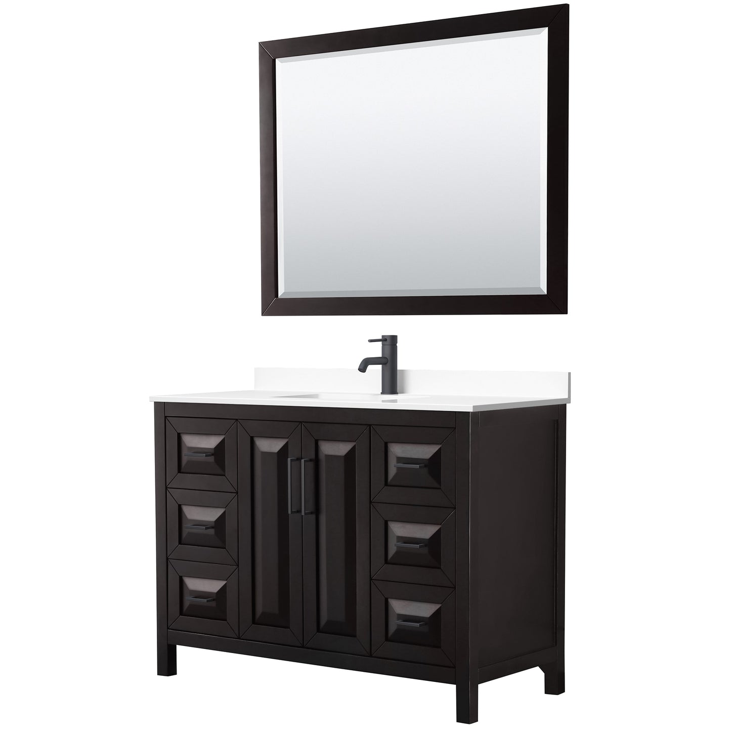 Daria Bathroom Vanity with Countertop 48 inch Single Sink Single hole Faucet Setup