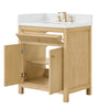 Custom image for Scandinavian Oak with Satin Bronze Trim / White Quartz / No Mirror